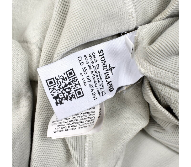 Stone Island white grey cotton fleece full zip sweatshirt XL