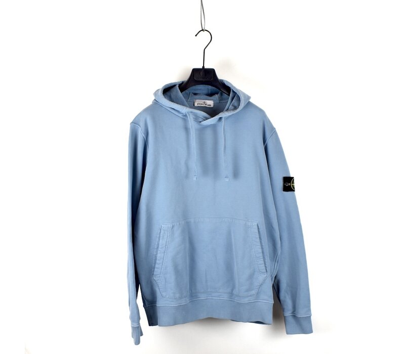 Stone Island baby blue hooded cotton sweatshirt XL