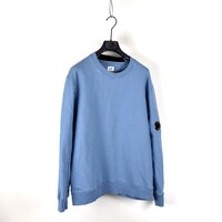 C.P. Company baby blue garment dyed cotton fleece lens crew sweatshirt XL