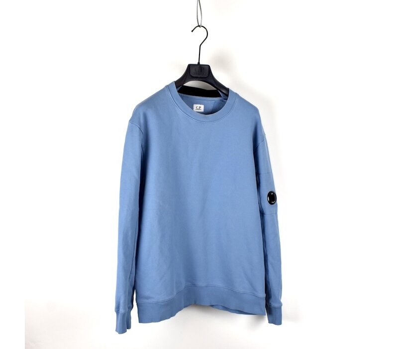C.P. Company baby blue garment dyed cotton fleece lens crew sweatshirt XL