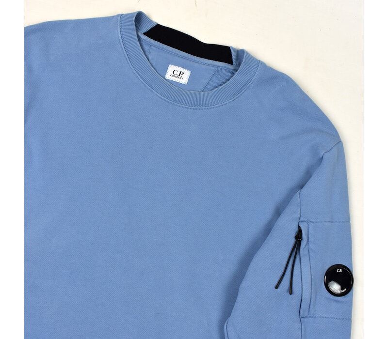 C.P. Company baby blue garment dyed cotton fleece lens crew sweatshirt XL