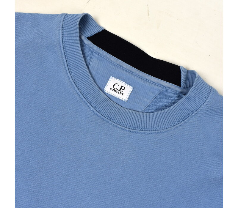C.P. Company baby blue garment dyed cotton fleece lens crew sweatshirt XL