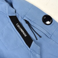 C.P. Company baby blue garment dyed cotton fleece lens crew sweatshirt XL