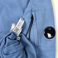 C.P. Company baby blue garment dyed cotton fleece lens crew sweatshirt XL