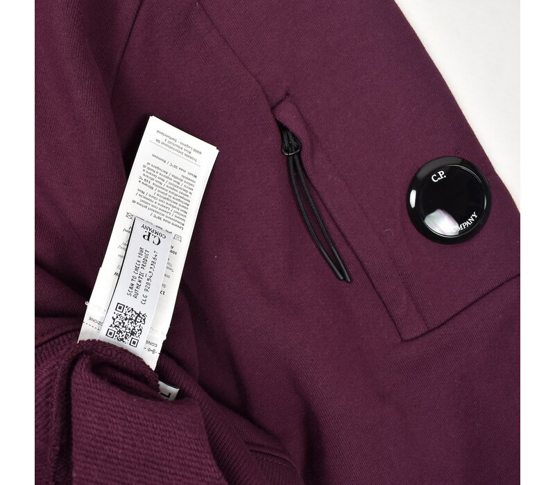C.P. Company burgundy red garment dyed cotton fleece lens crew sweatshirt XL