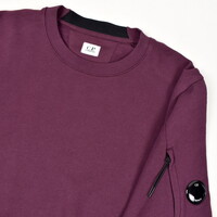 C.P. Company burgundy red garment dyed cotton fleece lens crew sweatshirt XL
