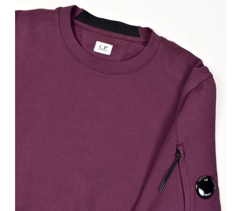 C.P. Company burgundy red garment dyed cotton fleece lens crew sweatshirt XL