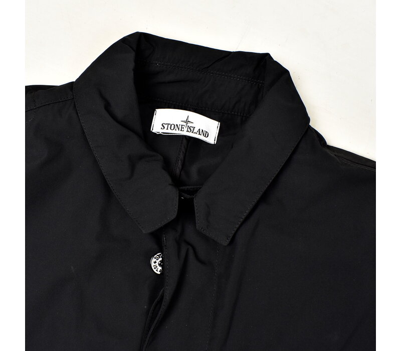 Stone Island black micro twill car coat XXXL