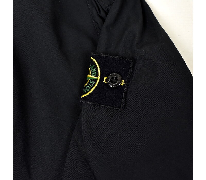 Stone Island black micro twill car coat XXXL