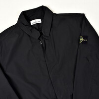 Stone Island black micro twill car coat XXXL