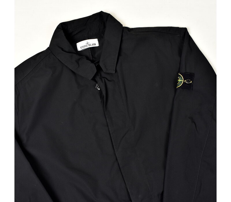 Stone Island black micro twill car coat XXXL