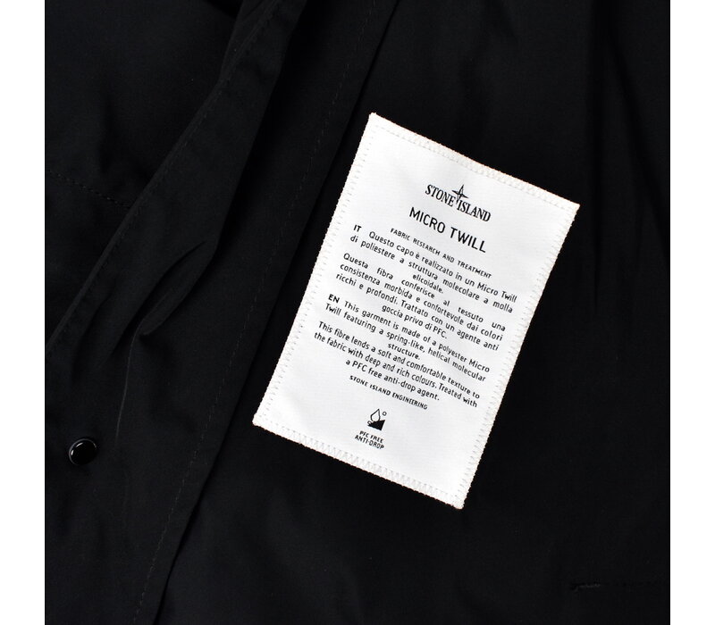 Stone Island black micro twill car coat XXXL