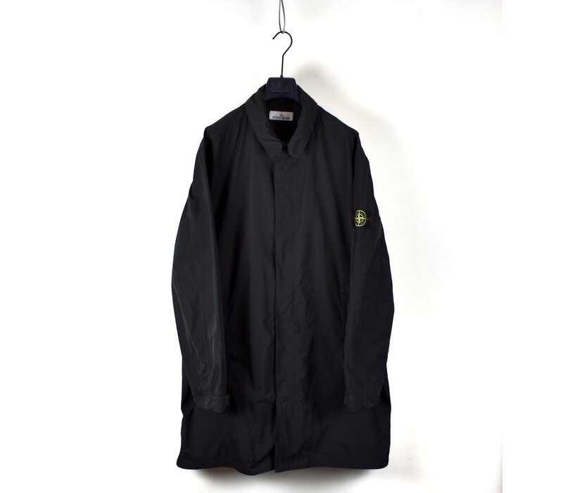 Stone Island black micro twill car coat XXXL