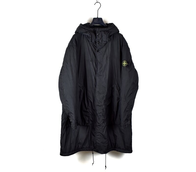 Stone Island black garment dyed crinkle reps ny with primaloft parka XL