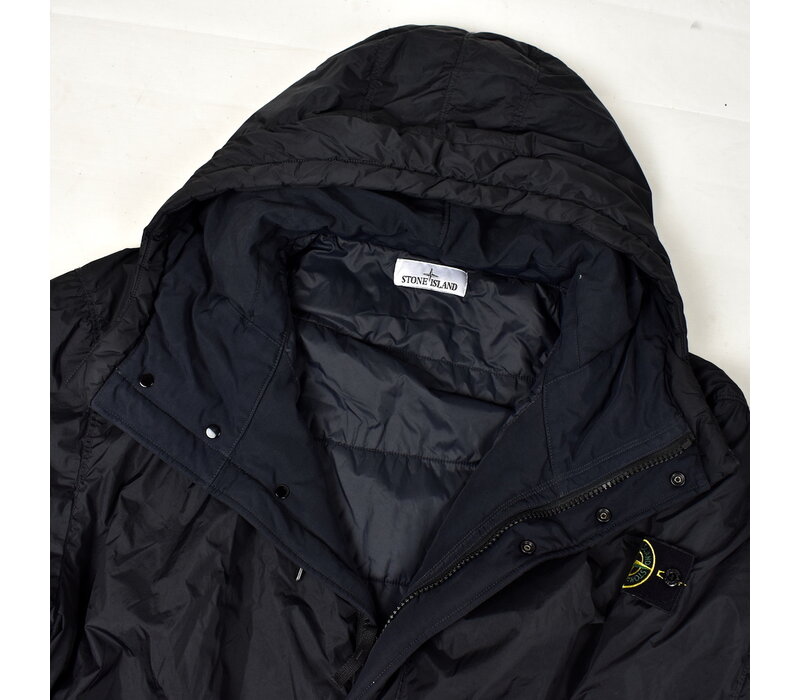 Stone Island black garment dyed crinkle reps ny with primaloft parka XL