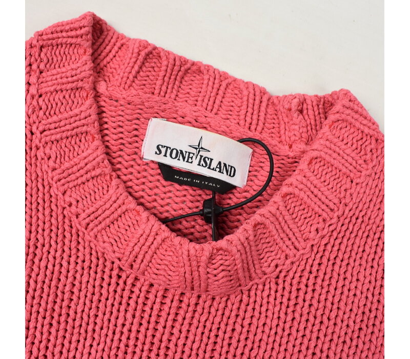 Stone Island pink heavy cotton crew neck knit L