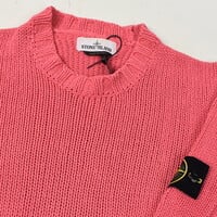 Stone Island pink heavy cotton crew neck knit L