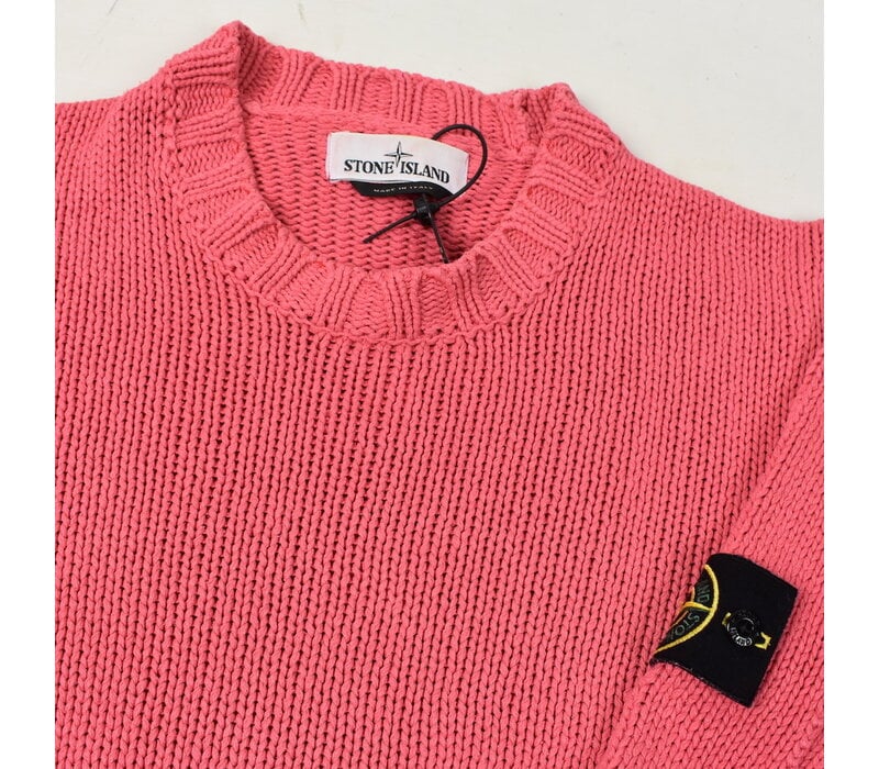 Stone Island pink heavy cotton crew neck knit L