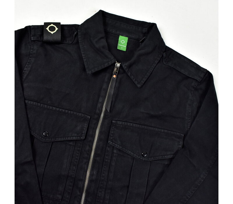 MA.STRUM isotope cotton gaberdine overshirt jacket Jet Black