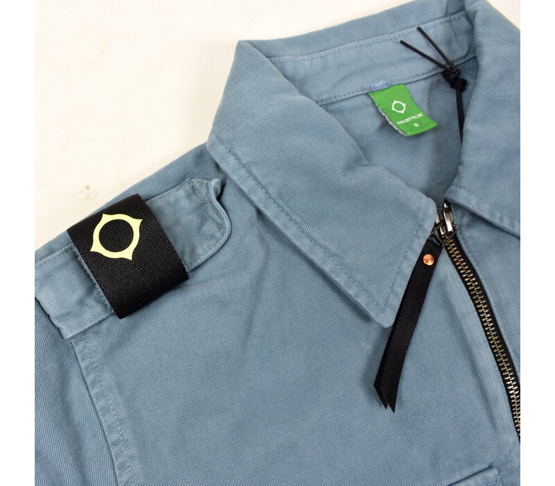 MA.STRUM isotope cotton gaberdine overshirt jacket Aegean Blue