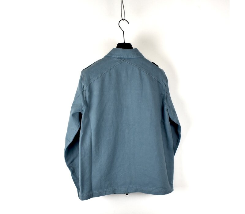 MA.STRUM isotope cotton gaberdine overshirt jacket Aegean Blue