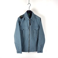 MA.STRUM isotope cotton gaberdine overshirt jacket Aegean Blue