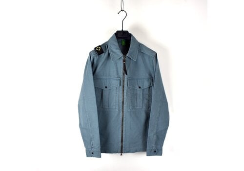MA.STRUM MA.STRUM isotope cotton gaberdine overshirt jacket Aegean Blue