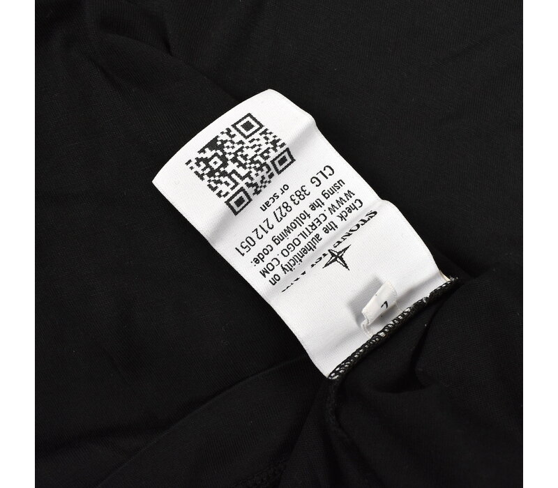 Stone Island black patch program logo t-shirt L