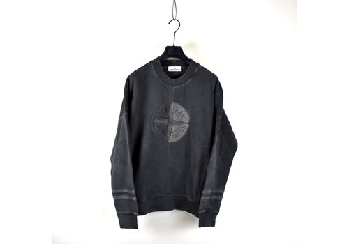Stone Island Stone Island grey old dye treatment big embroidered logo crew neck sweatshirt M