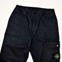 Stone Island black cotton re cargo trousers 31