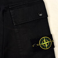 Stone Island black cotton re cargo trousers 31
