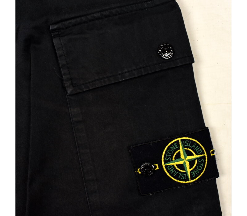 Stone Island black cotton re cargo trousers 31