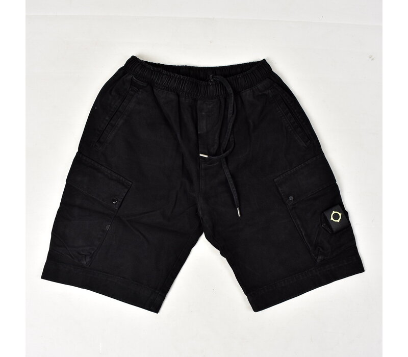 MA.STRUM kalium cotton gaberdine cargo short Jet Black