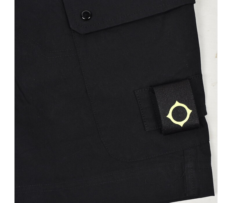 MA.STRUM steric utility cotton popline cargo short Jet Black