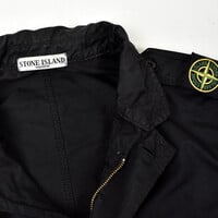 Stone Island black david microfiber shoulder badge field jacket XL