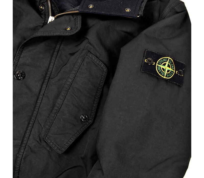 Stone Island navy david-tc quilted lined hooded fishtail parka XL