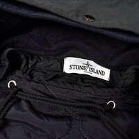 Stone Island navy david-tc quilted lined hooded fishtail parka XL