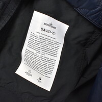 Stone Island navy david-tc quilted lined hooded fishtail parka XL