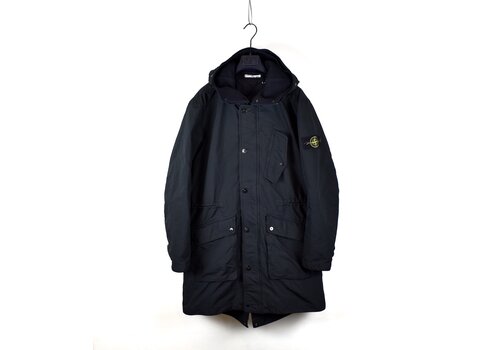 Stone Island Stone Island navy david-tc quilted lined hooded fishtail parka XL