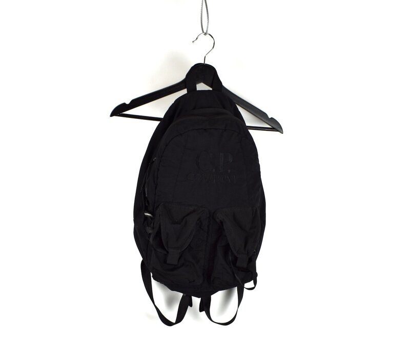 C.P. Company black taylon p mixed backpack bag