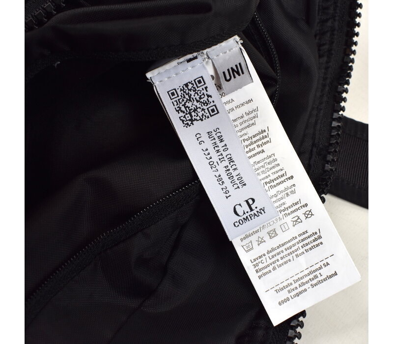C.P. Company black nylon b lens detail tote bag