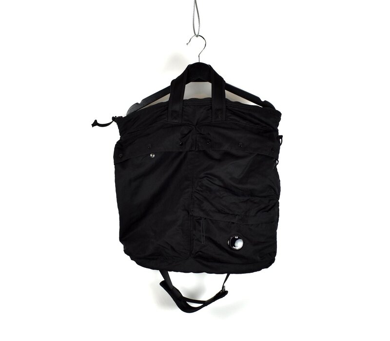 C.P. Company black nylon b lens detail tote bag