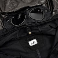 C.P. Company black flatt nylon goggle hood fishtail parka XXL