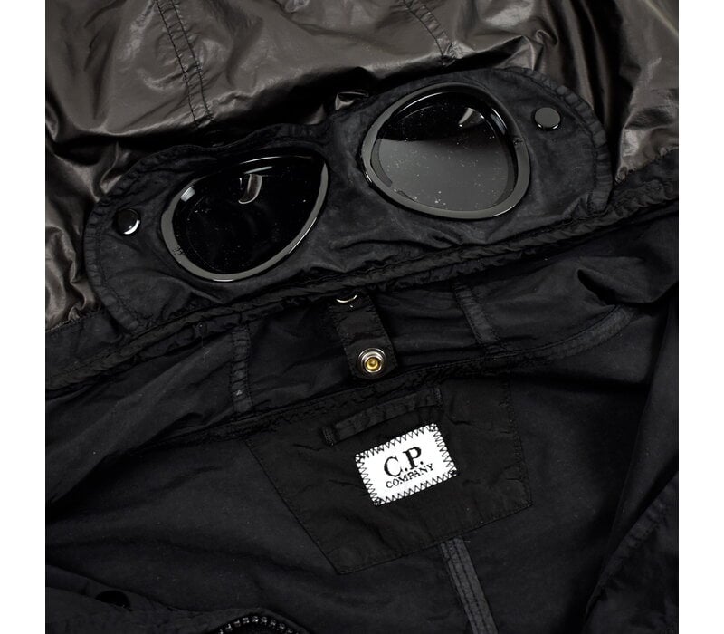 C.P. Company black flatt nylon goggle hood fishtail parka XXL