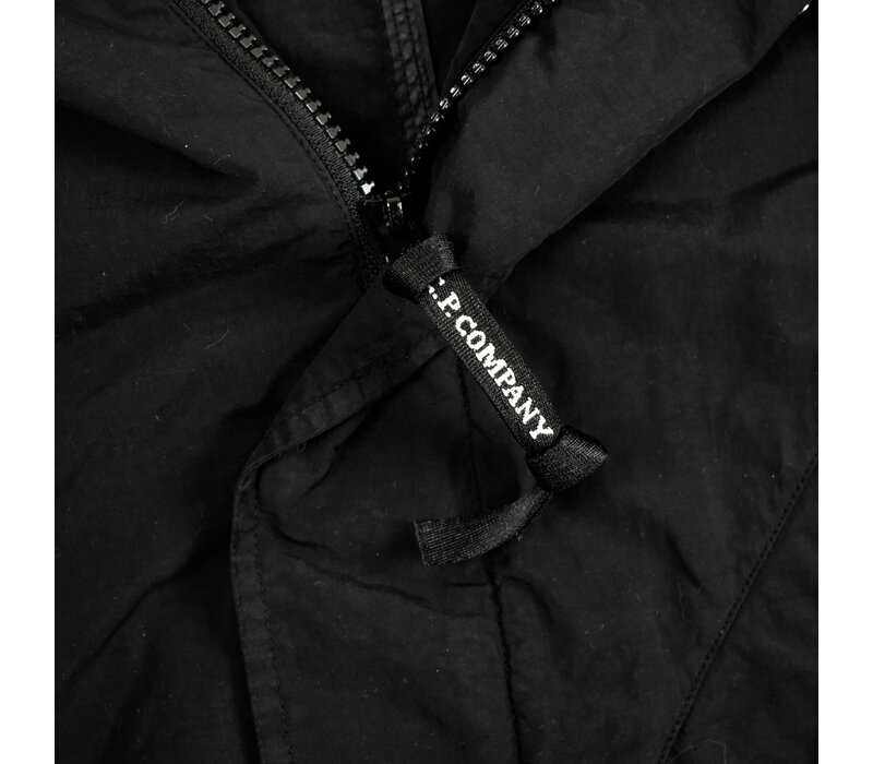 C.P. Company black flatt nylon goggle hood fishtail parka XXL