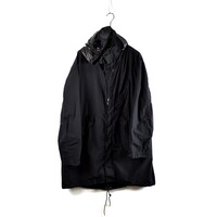 C.P. Company black flatt nylon goggle hood fishtail parka XXL