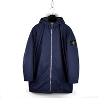Stone Island navy hyper dense nylon twill with primaloft-tc hooded parka XXL