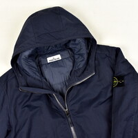 Stone Island navy hyper dense nylon twill with primaloft-tc hooded parka XXL
