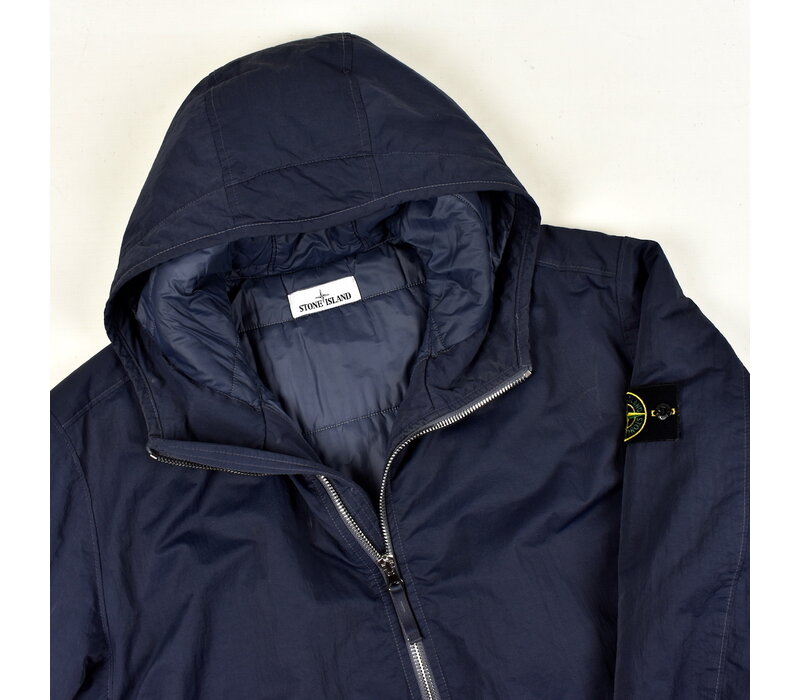 Stone Island navy hyper dense nylon twill with primaloft-tc hooded parka XXL
