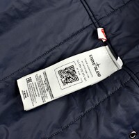 Stone Island navy hyper dense nylon twill with primaloft-tc hooded parka XXL